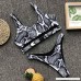 Sexy Bikini Swimsuit Swimwear Front Buckle Print Top and High Waist Thong Bottom for Women Girls Black Snakeskin B07F63CXM9